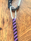 5"(13cm) 3-strings Artisan Handwoven Helix Spiral Paracord Collectible Keychain – Black & Purple