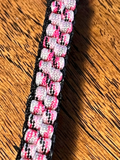 5 1/2"(14cm) 2-string Artisan Handwoven Helix Spiral Paracord Collectible Keychain – Black and Multi Color